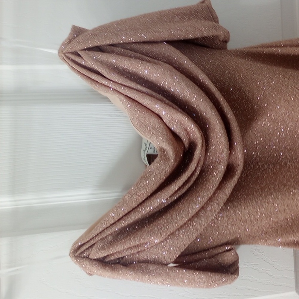 Blush Pink/Tan Off-Shoulder Dress - Picture 2 of 3